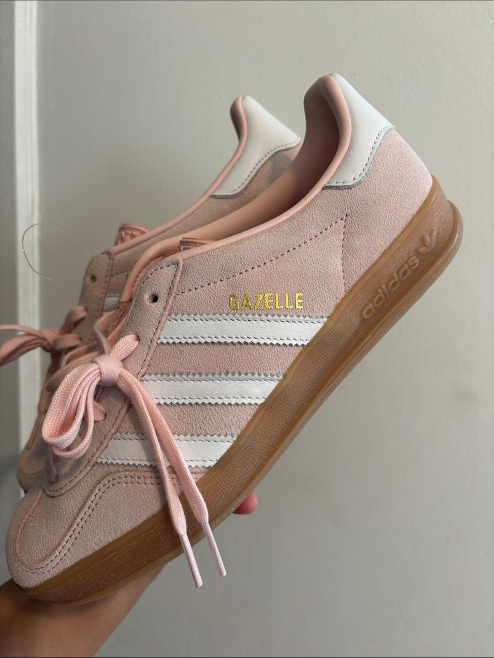 adidas Gazelle Pastel Pink Suede Sneakers with White Stripes - Picture 3 of 13